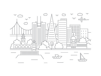 San Francisco, California - Client City Series Illustration