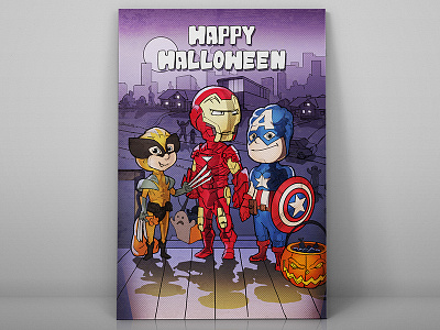 MD Newsletter Illustration 2014 October captain america halloween illustration iron man kids newsletter pumpkin wolverine
