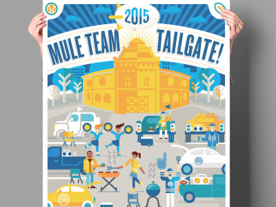 2015 Alamo Heights Mule Team Tailgate Event 2015 alamo heights fundraiser illustration mule team party poster san antonio tailgate texas