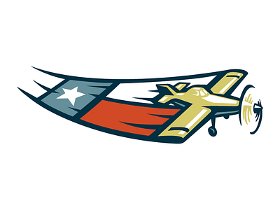 Liberty Flying Service Icon agricultural blue flying logo logo design plane red texas white