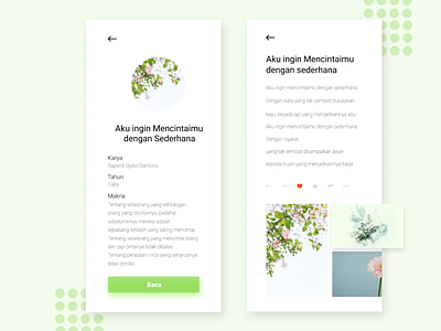 Puisi App app clean clean ui dailyui green love poem poetry puisi sajak simple ui ui ux design uidesign