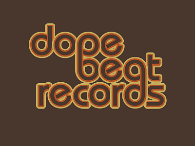 Dope Beat Records brown disco dope earth hip hop logo music orange retro tan warm yellow