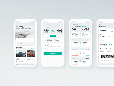 Flight Booking Concept - Mobile application booking card concept flight iphone mobile travel ui ux