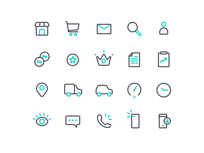 E-Commerce Icon Set clean ecommerce icon icon set iconography illustration interface minimalist ui ui design ux vector