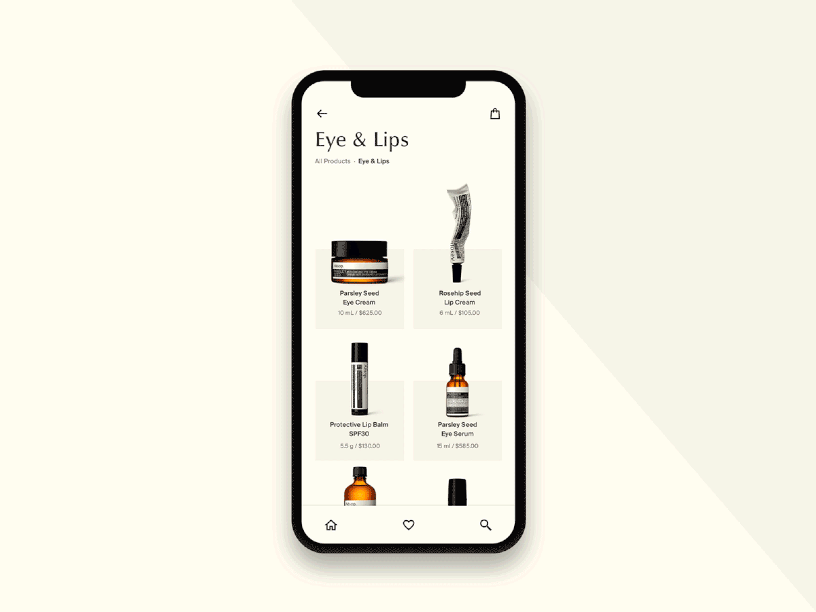 Product Detail Page — Aēsop clean design interaction interface iphone minimalist mobile product page transitions ui ui design ux
