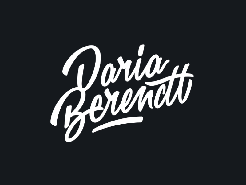 Daria Berendt agency animation consultants custom design lettering logotype motion script team wordmark