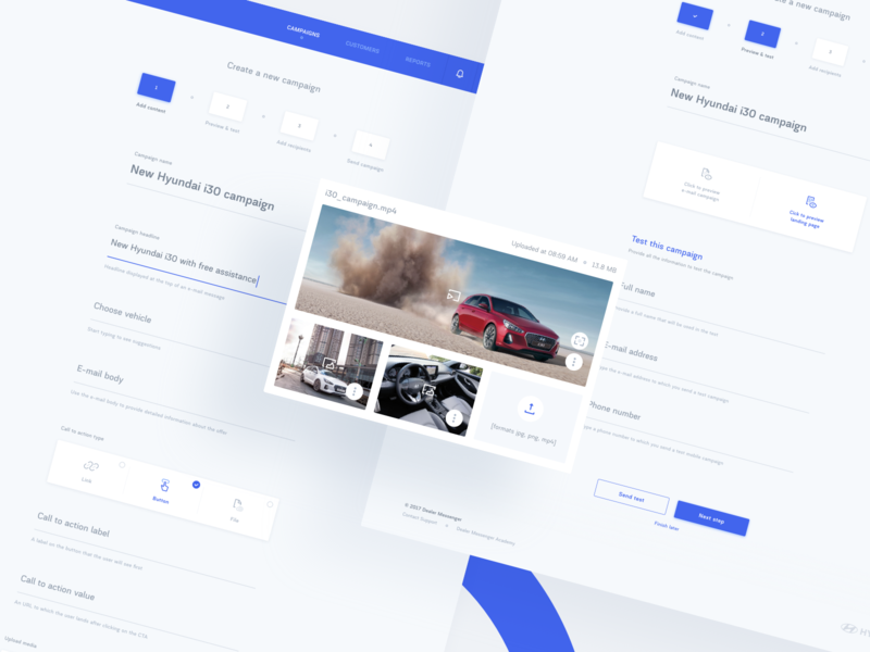 Dealer Messenger - New Campaign agency animation automotive blue branding clean icons illustration minimalistic mobile print product design team typography ui ux visual web design
