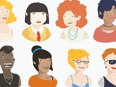 Girls girls illustration portraits