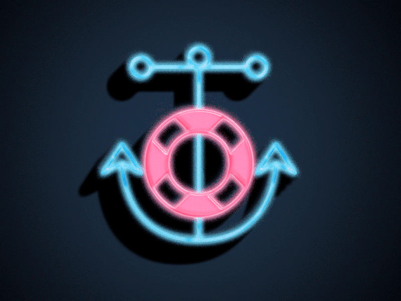 Neon Sailors anchor gif neon