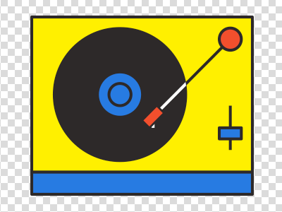 Record Player geometric illustration primary record player