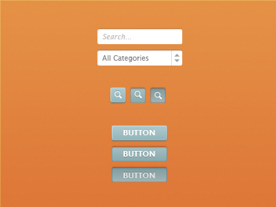 Buttons And Fields blue buttons futura orange search