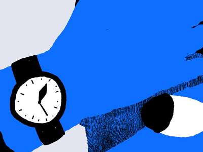 Time is running out blue design illustration melbourne simple