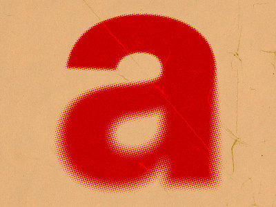 Experimenting a analog blur grit gritty halftone halftones letterform lowercase paper print red texture type
