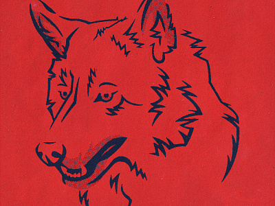 Wolf Head Illustration animal drawing fur halftone illustration logo practice practise sports vector art wolf wolf head
