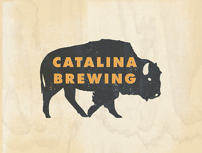 Catalina Brewing Concept bison black bold brewery brewing buffalo catalina digital art duotone futura grain hand rendered heavy illustration ipad pro procreate texture truegrittexturesupply vector wood