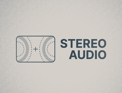 Monday Exercise: Stereo Audio Graphic audio grit halftone icon inter lockup stereo typography