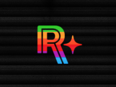 Rainbow LCD R Star Logo avatar display four pointed star icon lcd logo low res monogram noise old school pixel pixel art r star retro star videogame