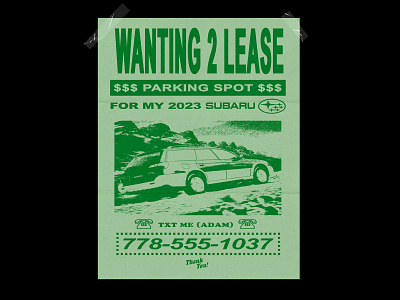 Advertising advert arial bad bitmap car ad classifieds coloured paper cooper cooper black green halftone outback print retro scanner stretched type subaru typography ugly