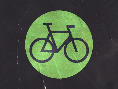 Bicycle 01 bicycle bike lane circle grain green icon mockup texture thick lines vector