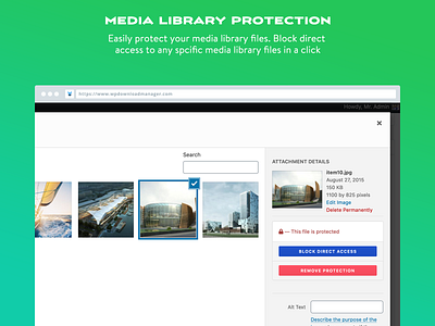 Media Library Protection - WordPress Doownload Manager wordpress wordpress development wordpress plugin
