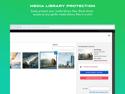 Media Library Protection - WordPress Doownload Manager