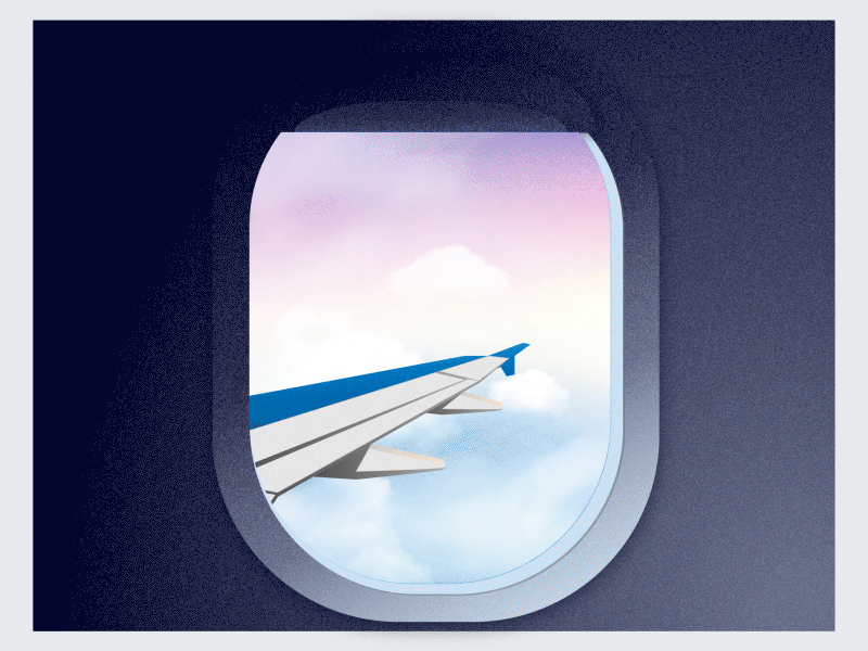 Fly animation clouds gif illustration plane