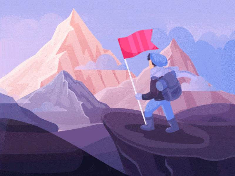 Аlpinist animation climber gif illustration mountains parallax parallax effect