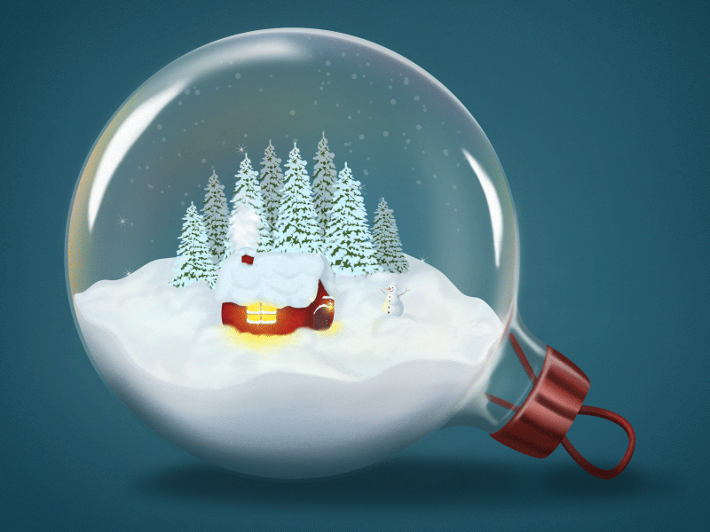 Сhristmas ball animation christmas illustraion photoshop winter