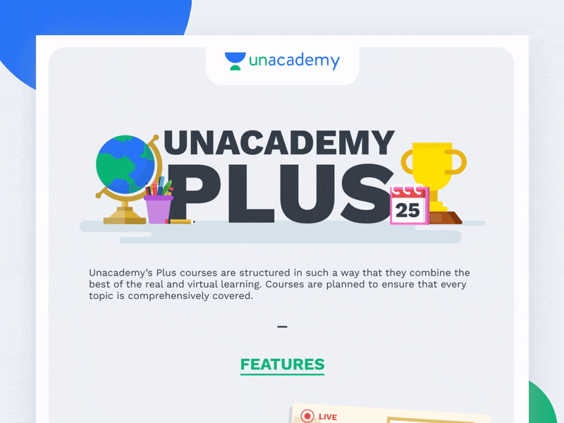 Plus Emailer education educator email emailer freebie freebies illustration learning marketing platform prd principle unacademy