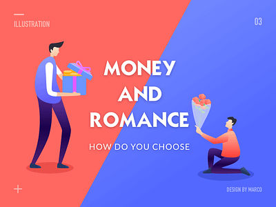 romance and money design illustration ui 插图