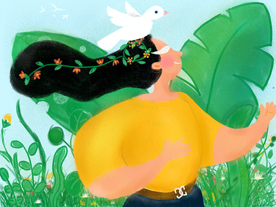 Peace girl animation app art branding design illustration ui web 插画 插画设计