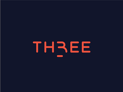 Three 3 logo logotype number three typography wordmark