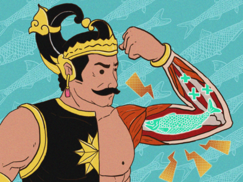 Illustration for fish consumption campaign. illustration graphicdesign