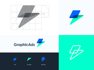 GraphicAds - Logo Design bolt conversion digital digital logo digital palette funnel lighting bolt logo logo design speed