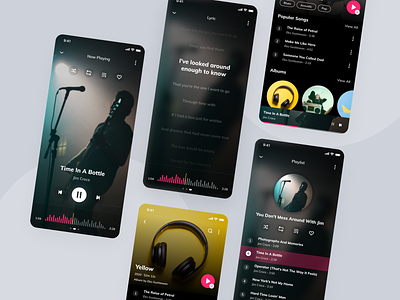 Music App Concept lyric lyrics mobile app music music app music app design music app ui music application music player music player ui now playing playlist