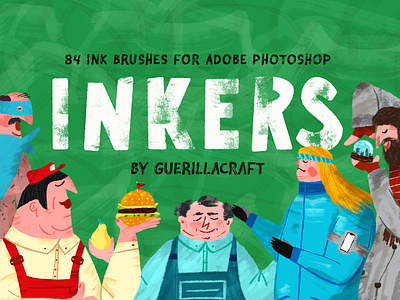 Inkers by Guerillacraft - 84 Ink Brushes for Adobe Photoshop