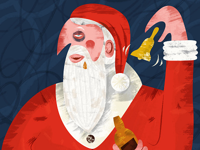 Santa is drunk... again! book illustration character illustration funny character funny illustration holiday card holiday design illustration personal project santa