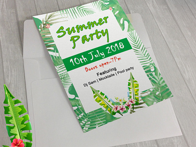 Summer Party flyer card flyer invitation occasion party party flyer season summer summer flyer summer invitation summer poster