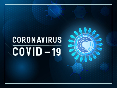 Coronavirys advertising banner blue concept coronavirus covid19 design epidemic illustration neon news pandemic ui ux vector virus