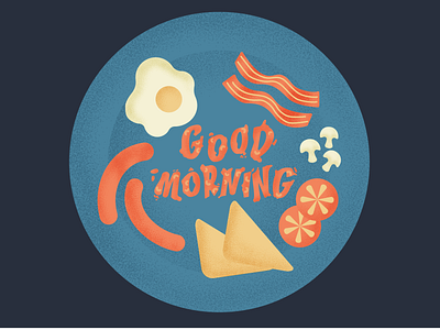 English breakfast breakfast design egg england english breakfast flat food illustration illustrator plate sausage typography uk