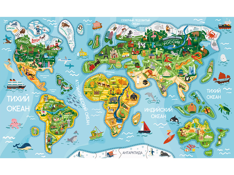 Big World Map Puzzle by Ohita Fiction on Dribbble