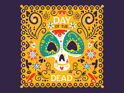 Mexico Day of the Dead celebration character design color colors day of the dead dead design flat happy illustration illustrator mexico scull typography vector