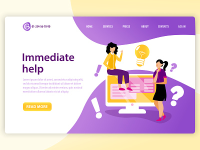 Support Call Centre Concept Banner app branding character character design colors design flat girl help icon idea illustration minimal support type ui ux vector web website