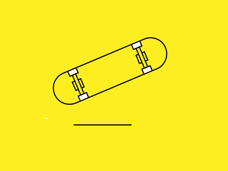 11 - Solid Drawing animation black bolts kickflip lines outline principle skateboard trucks wheels white yellow