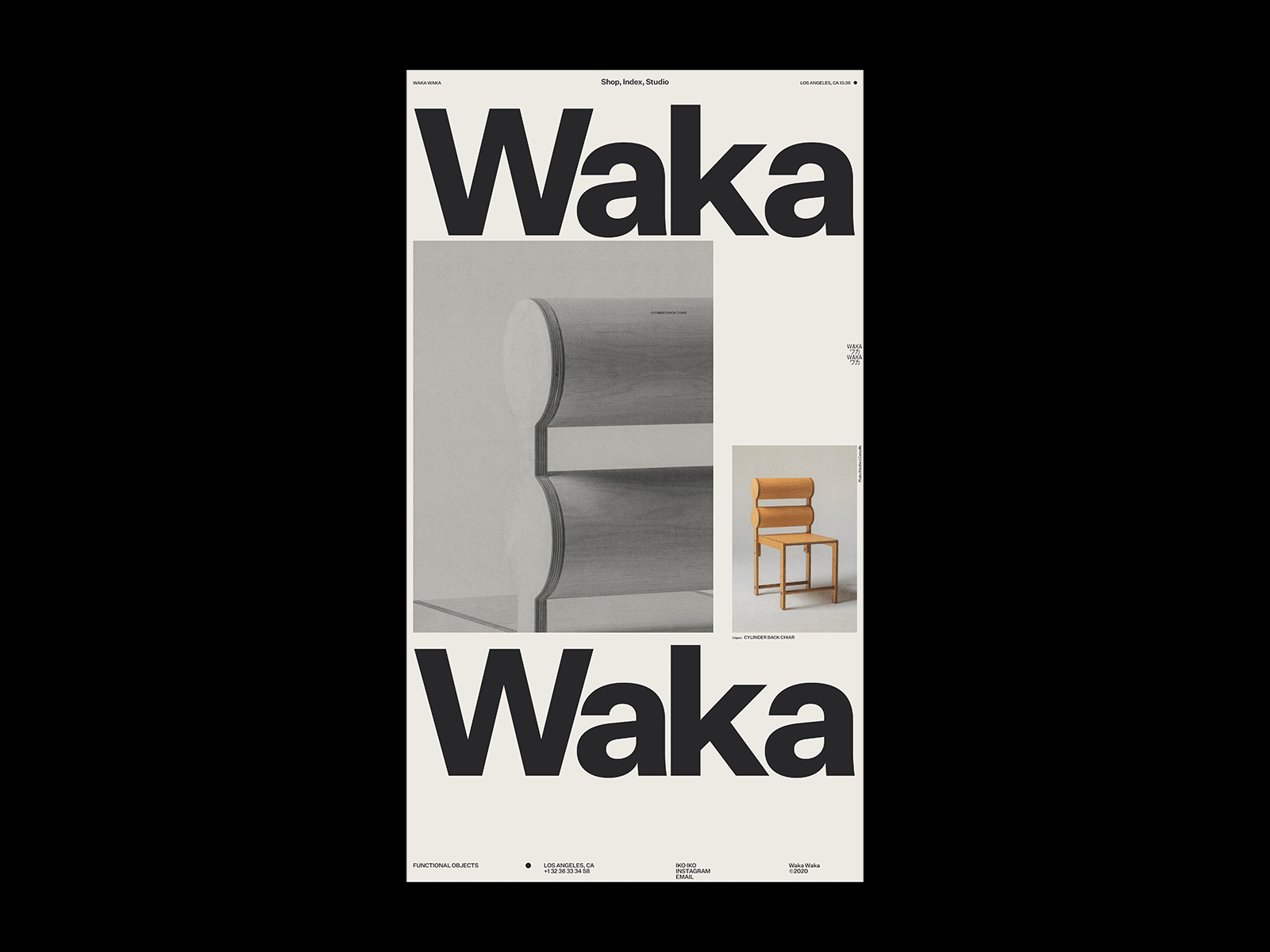 Waka Waka chair ecommerce furniture typography