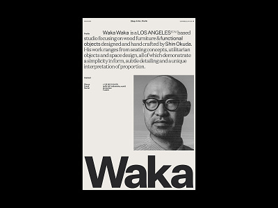 Waka Waka, About Page about chair design furniture grid motion product typography ui website