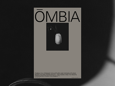 ŌMBIA ceramics design logo portfolio pottery studio typography ui