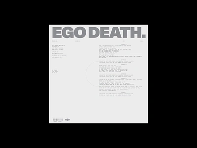 EGO DEATH, COVER album album art album cover design music portfolio typography ui