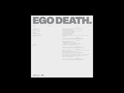 EGO DEATH, COVER album album art album cover design music portfolio typography ui