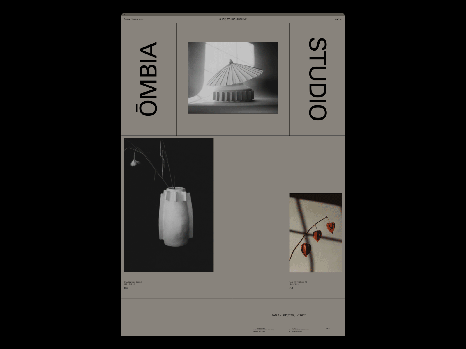 ŌMBIA STUDIO, Selects design gif grid hero home motion portfolio typography ui website